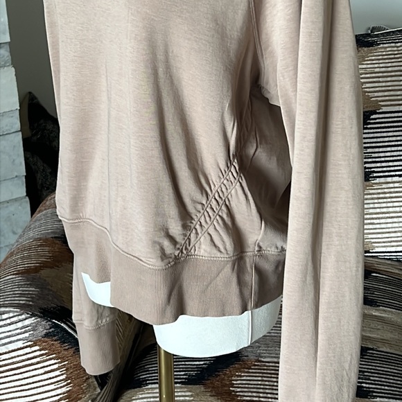 Athleta Sundown Puckered Brownstone Beige Sweatshirt - Picture 7 of 12